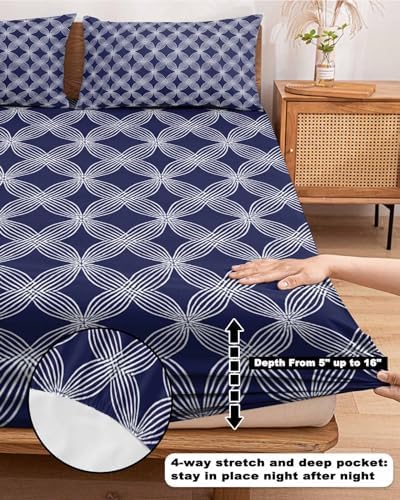 Chees D Zone Queen Fitted Sheet Deep Pocket Set with Elastic