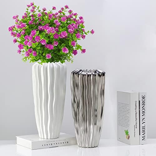 HDZWBNFY Artificial Flowers 12 Bunches UV Resistant Lilac