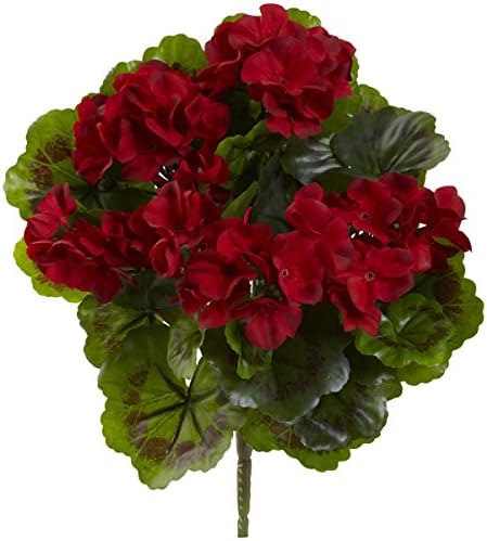Nearly Natural Geranium Artificial Bush Set of 4 1