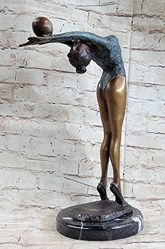 Limited Edition Floor Kid Bronze Sculpture on Marble Base