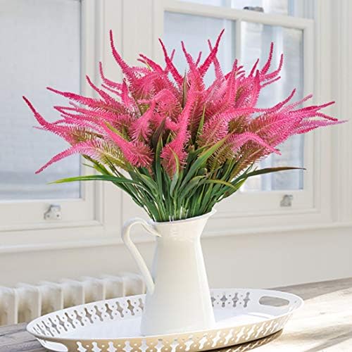BOUGUI Artificial Flowers 6 Bundles UV Resistant Faux Greenery Decor