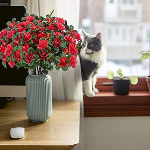 GTIDEA 8pcs Artificial Silk Geraniums for Outdoor Decor