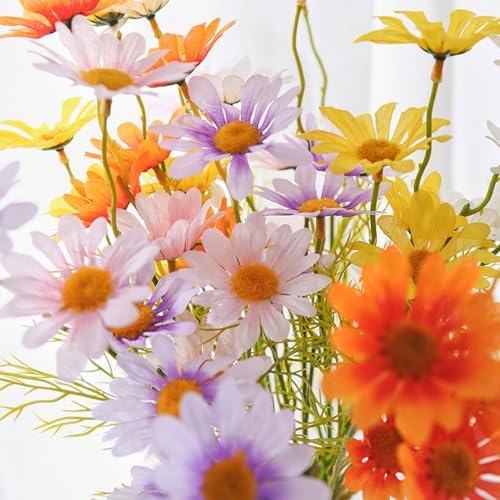 XIYUAN 15 Bundles Artificial Small Daisy Flowers Bouquet UV Resistant