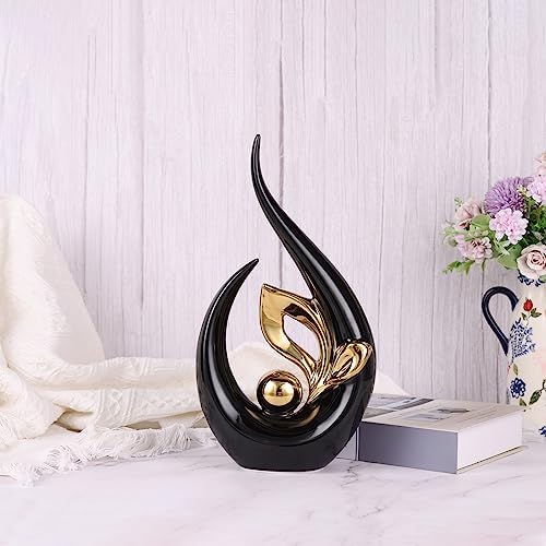 Modern Ceramic Art Statue with Gold Accents 1