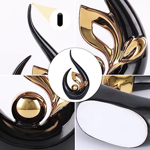 Modern Ceramic Art Statue with Gold Accents 1