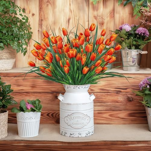 ASTNIC 8 Bundles Artificial Tulips for Outdoor Decor