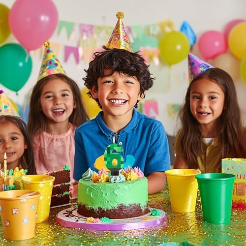 MUNIMJI Number 6 Dynamite Block Birthday Candle