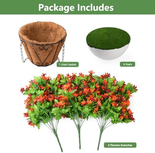 INQCMY Artificial Hanging Flowers Decoration 4pcs