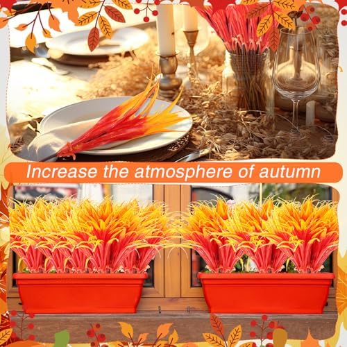 Giegxin 24 Bundle Artificial Fall Plants UV Resistant Decor