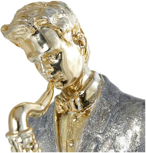 Deco 79 Resin Musician Statues Set of 2 4 x 14 Gold