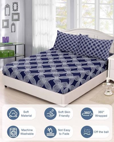 Chees D Zone Queen Fitted Sheet Deep Pocket Set with Elastic