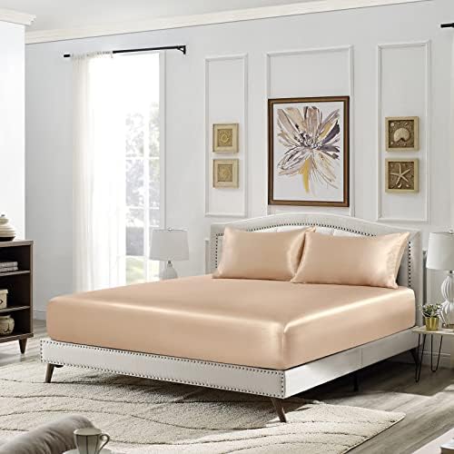 SiinvdaBZX 3-Piece Satin Bedding Set
