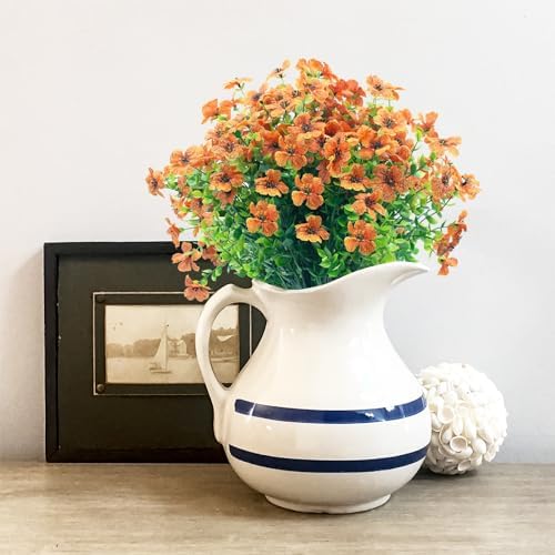 NOV FIRE Artificial Flowers Orange Red 20 Bundles
