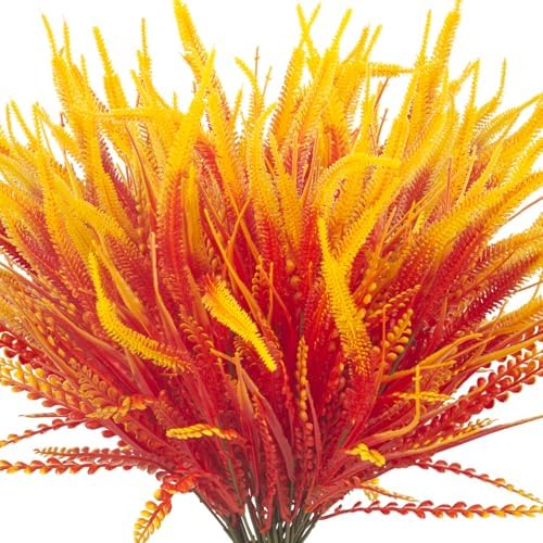 10 Bundles Fake Fall Flowers for Outdoor Decor