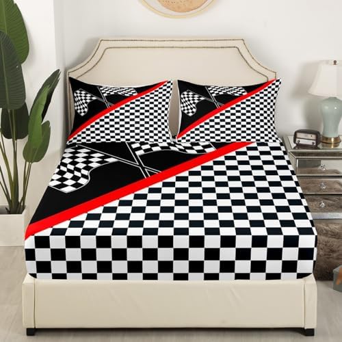 Homewish Racing Car Sheet Set with Pillowcases