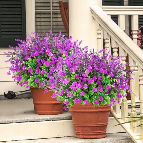 Yastouay 18-Bundle Artificial Flowers for Outdoor Decor