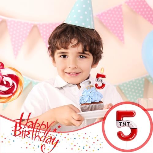 OGnomiFX TNT Number 5 Red Birthday Candle