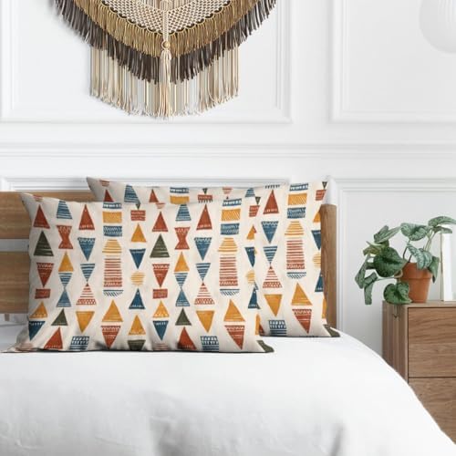 Boho Aztec Pillowcases with Zipper Set of 2