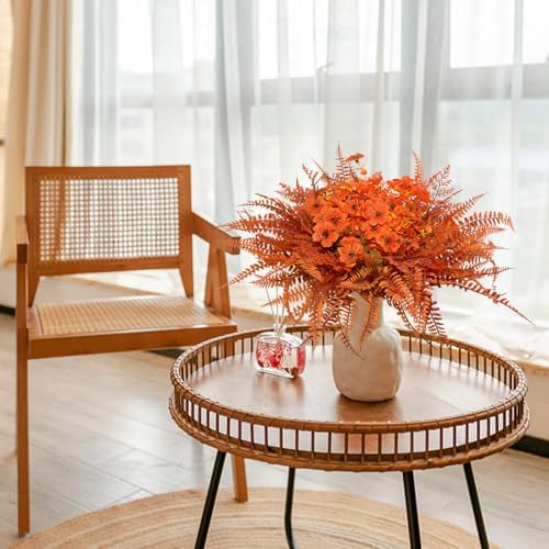 Elecxlink Artificial Fall Flowers 8 Bundles UV Resistant Decor
