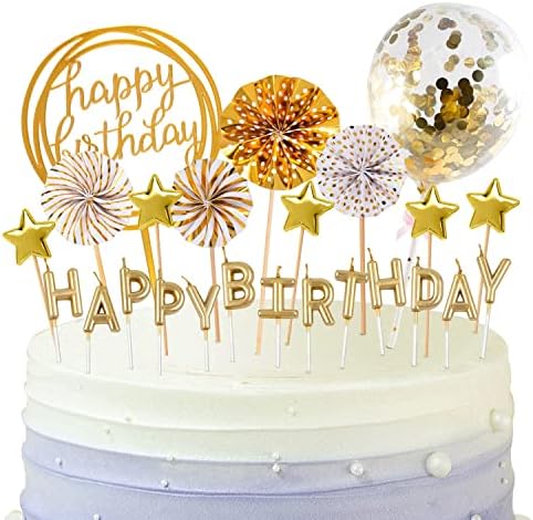 BEAN LIEVE Birthday Candles Set - Gold 12Pcs