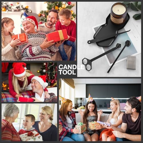 3-in-1 Candle Accessory Set Black Stainless Steel