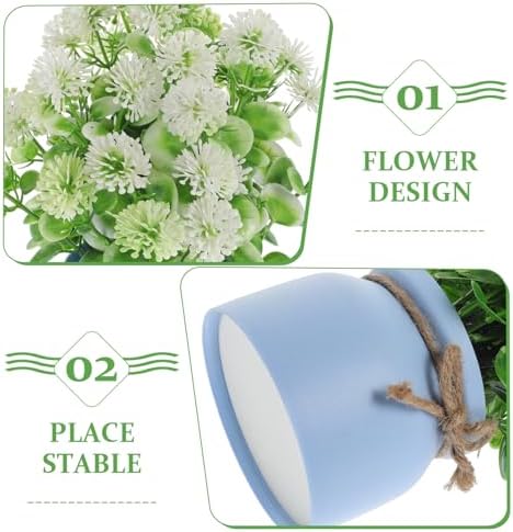 Amosfun Artificial Dandelion Flowers Faux Potted Plant