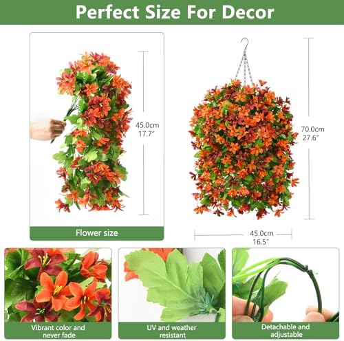 INQCMY Artificial Hanging Flowers Decoration 4pcs