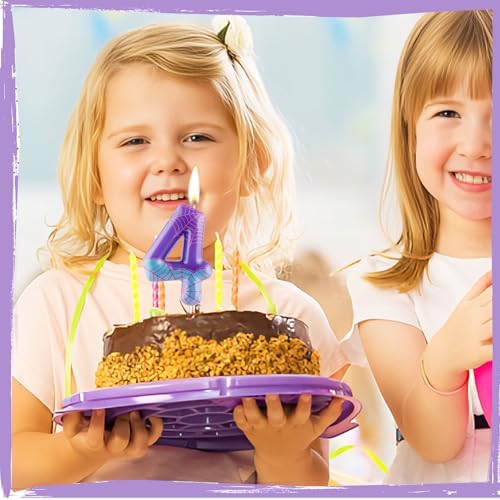 Zi Lan Purple Spider 4th Birthday Candle Cake Topper 1
