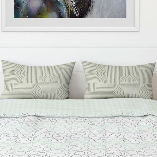Abstract Pillow Protectors with Zipper 36x20 Set of 2