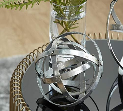 Deco 79 Modern Metal Geometric Statues Set of 3 6 8 10 Silver