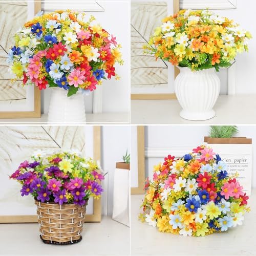 Artificial Daisy Flowers 6 Bundles Purple