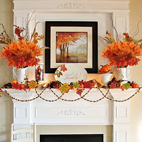Uieke Artificial Maple Leaves 4 Pcs 100 pcs Fall Decor
