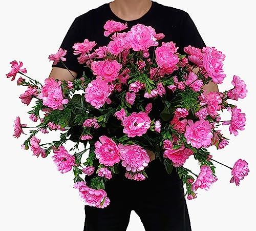 Raxcelivia Artificial Gerbera Daisy Bushes Pink 4 Pack