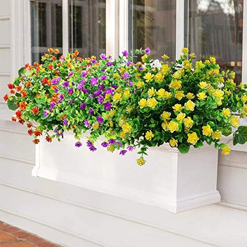 YOSICHY Artificial Flowers Outdoor Decor 6 Bundles