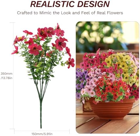 Artificial Silk Daisy Set 15PCS for Outdoor Decor