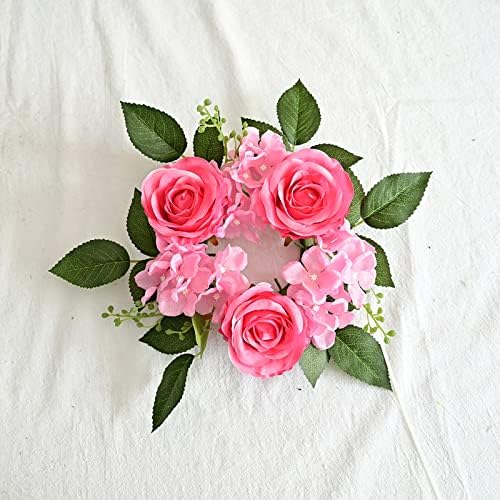 Elegant Rose Candle Wreath for Home Party Decor