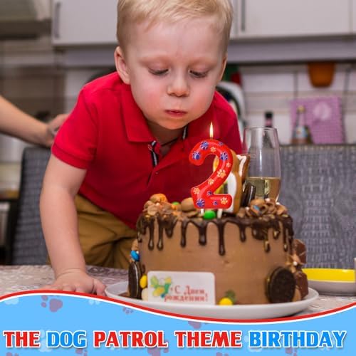 Number 2 Dog Paw Birthday Candles for 2 Year Old