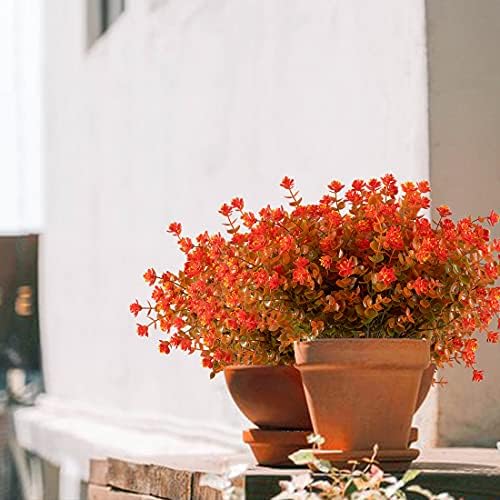 URSTOUD 24PCS Artificial Eucalyptus Plants Fall Orange 1
