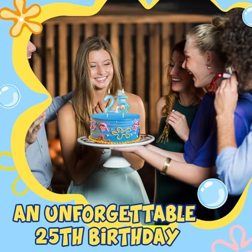 Sponge Flower Cloud Birthday Number Candle Number 25