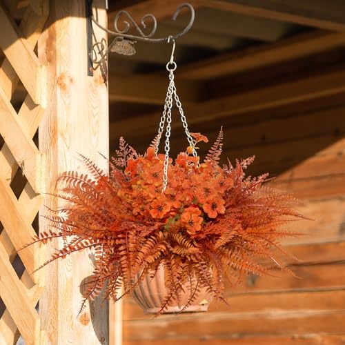 Elecxlink Artificial Fall Flowers 8 Bundles UV Resistant Decor