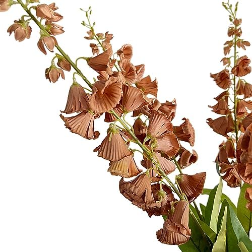 6pcs Artificial Lily of the Valley Flower Bouquet Brown