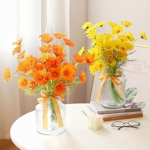 XIYUAN 15 Bundles Artificial Small Daisy Flowers Bouquet UV Resistant