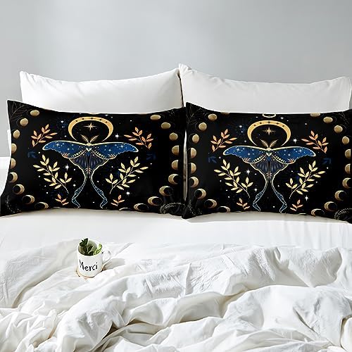 Castle Fairy Gothic Moth Queen Sheet Set with Pillowcases