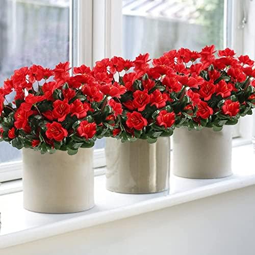 GTIDEA 8pcs Artificial Silk Geraniums for Outdoor Decor