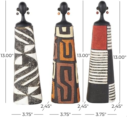 Deco 79 African Woman Resin Sculpture Set of 3