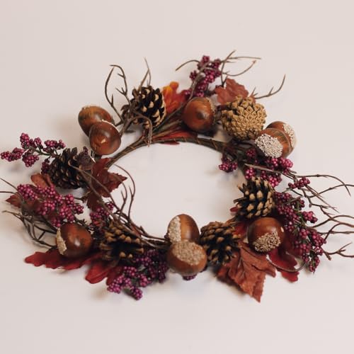 A Cheerful Giver Acorn Branch Wreath Candle Ring
