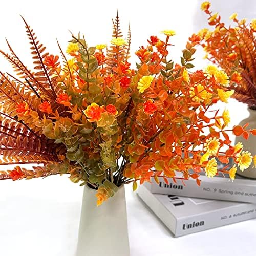 TURNMEON 12 Bundle Artificial Fall Flowers UV Resistant 1