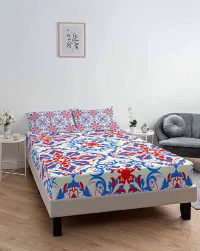Queen Fitted Sheet Deep Pocket with Elastic and 2 Pillowcases