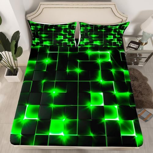 Castle Fairy Geometry Fitted Sheet Twin Size with 1 Pillowcase