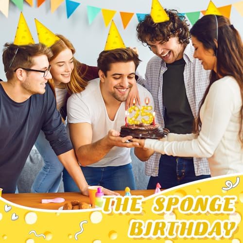 Cute Yellow Sponge Number 25 Birthday Candle
